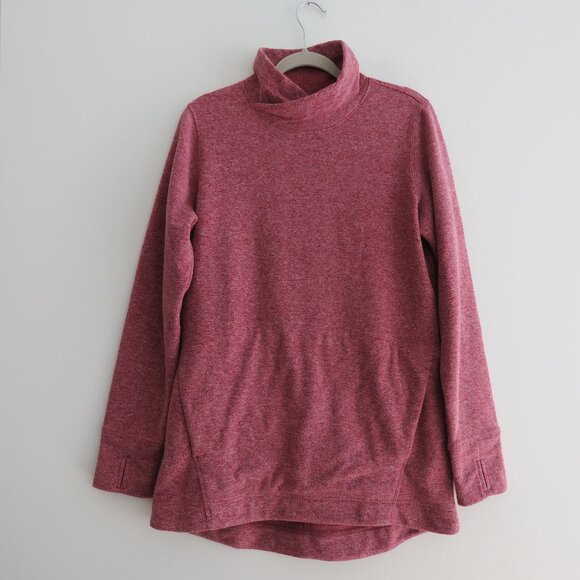 DULUTH TRADING CO Frost Lake Fleece Tunic Raspberry Red Outdoor Gorpcore Sz S - Picture 2 of 15
